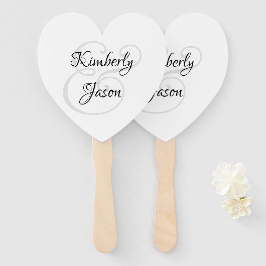 His & Her Script Names、Black & Gray ハンドファン (正面&裏面)