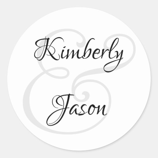 His & Her Script Names、Black & Gray Keychain Comp ラウンドシール (正面)