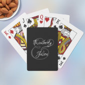 His & Her Script Names, Grey & White on Black トランプ