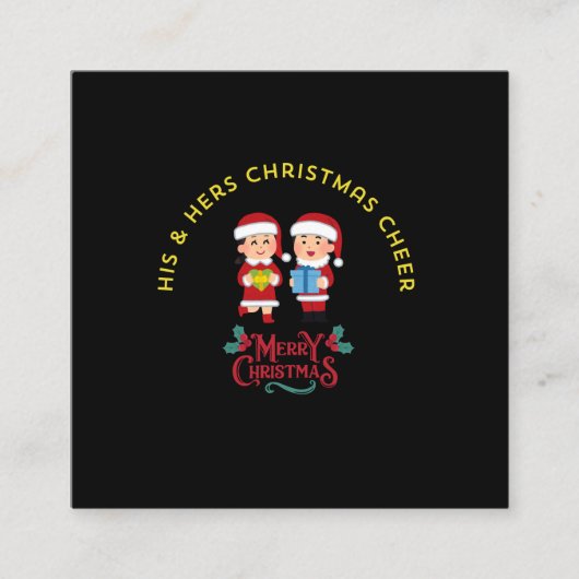 HIS & HERS クリスマスの歓び スクエア名刺 (正面)