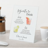 His & Hers サイン入りドリンク看板テンプレート 結婚式 台座サイン (インサイチュ)