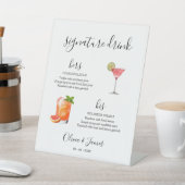 His & Hers シグネチャードリンクサイン テンプレート 結婚式 台座サイン (インサイチュ)