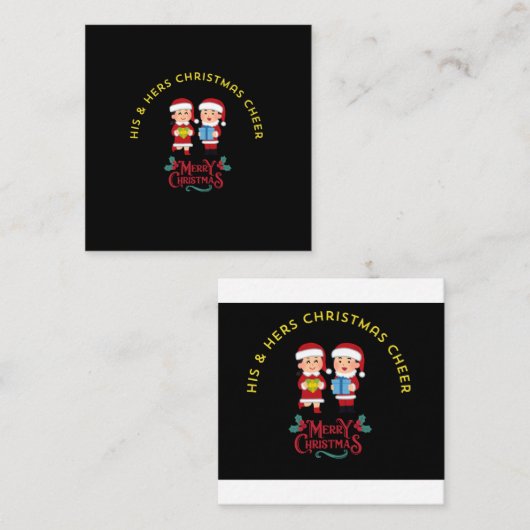 HIS & HERS CHRISTMAS CHEER スクエア名刺 (正面/裏面)