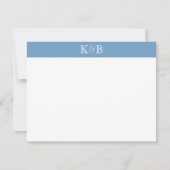 His & Hers Initials Banded Stationery ノートカード (正面)