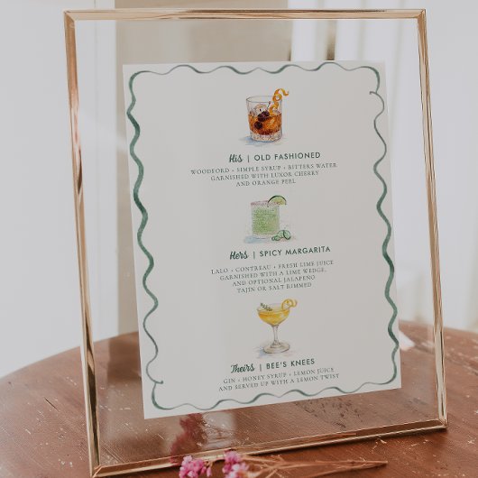 His Hers Theirs | Watercolor Signature Cocktail ポスター