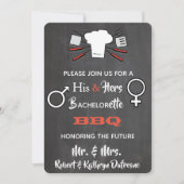 His & Hers Vhechere/バチェロレッテBBQ招待状 招待状 (正面)