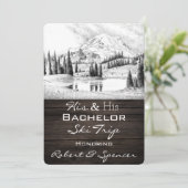 His & Hisバチュラーパーティスキートリップ招待状 招待状 (スタンド正面)