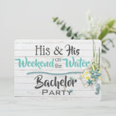 His & His "Water" Bachelor Party Invitation 招待状 (スタンド正面)