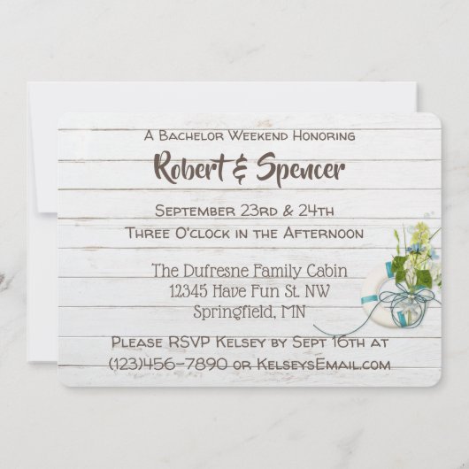 His & His "Water" Bachelor Party Invitation 招待状 (裏面)