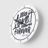 His Love Endures Forever ラウンド壁時計 (傾斜)