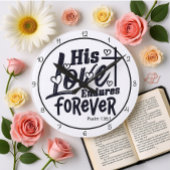 His Love Endures Forever ラウンド壁時計
