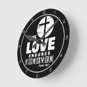 His Love Endures Forever Art ラウンド壁時計 (傾斜)