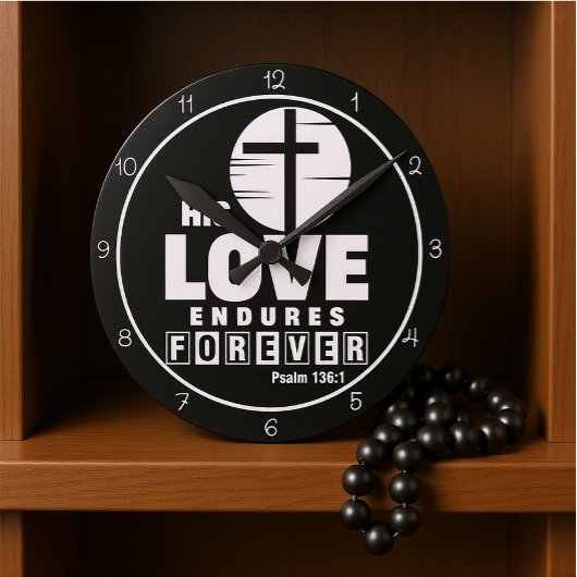 His Love Endures Forever Art ラウンド壁時計