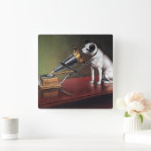 HIs Master's Voiceヴィンテージカラー スクエア壁時計 (ホーム)