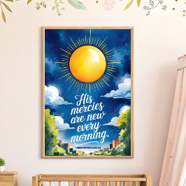 His Mercies ボホー キリスト教 ぬりかべ ウォール アート プリント