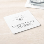 His Mercies Are New Every Morning スクエアペーパーコースター (アングル)