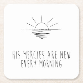 His Mercies Are New Every Morning スクエアペーパーコースター