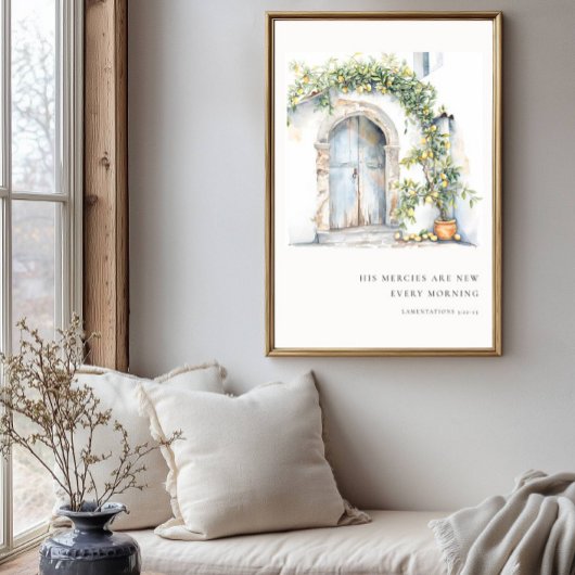 His Mercies are New Every Morning Bible Verse ポスター