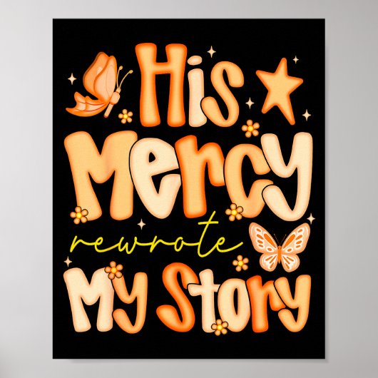 His Mercy Rewrote My Story Fall Autumn Christian F ポスター (正面)