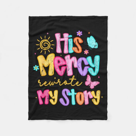 His Mercy Rewrote My Story, Thankful, Fall Christi フリースブランケット (正面)