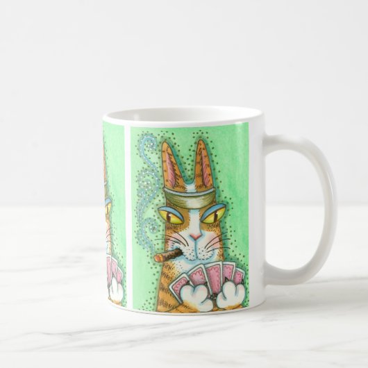 His N' Fitz CATトランプのポーカー顔MAG カスタマイズ * コーヒーマグカップ (右)