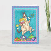 HIS N' FITZ CAT IN誕生日・スーツ、ケーキ、キャンドル カード (正面)