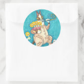 HIS N' FITZ CAT IN誕生日・スーツ、ケーキ、キャンドル ラウンドシール (バッグ)