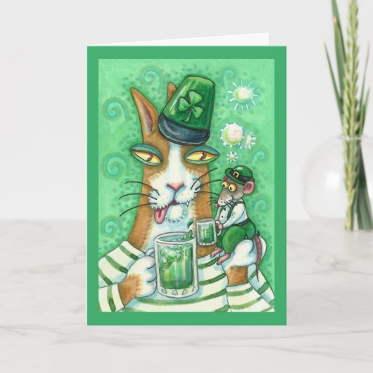 HIS N' FITZ CAT & RAT、応援からグリーンビールへおもしろい カード (正面)
