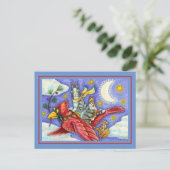 HIS N' FITZ CATS、おもしろい巨大クリスマス(鳥)ショウジョウコウカンチョウ シーズンポストカード (スタンド正面)