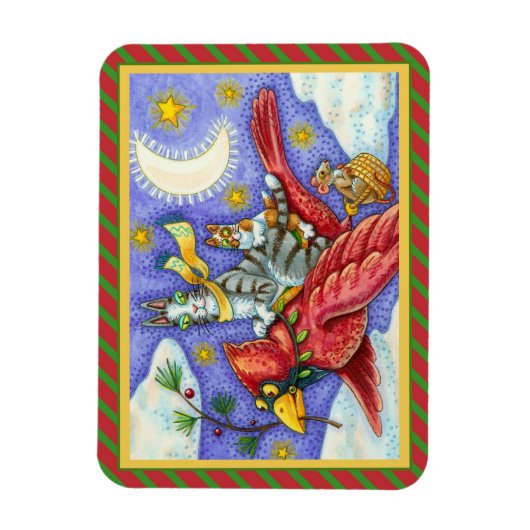 HIS N' FITZ CATS、おもしろい巨大クリスマス(鳥)ショウジョウコウカンチョウ マグネット (縦)