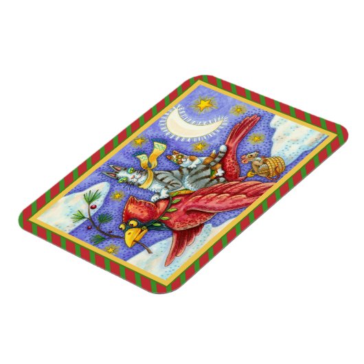 HIS N' FITZ CATS、おもしろい巨大クリスマス(鳥)ショウジョウコウカンチョウ マグネット (左側)