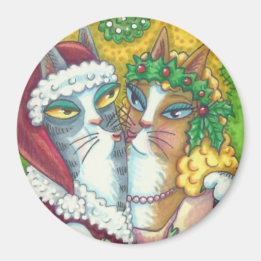 HIS N' FITZ CATS, キスをするSANTA CHAMES MAGNET マグネット (正面)