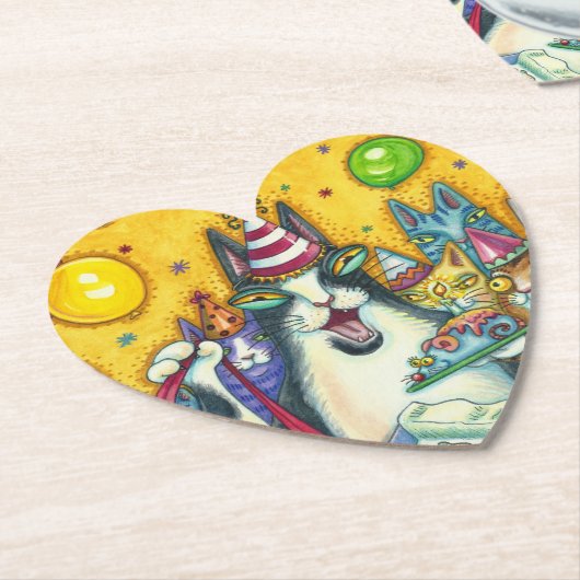 HIS N' FITZ CATS，子猫，ネズミ,おもしろい誕生日 ペーパーコースター (アングル)