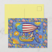 HIS N' FITZ CATS 4 OF JULY ZEPPELIN おもしろい シーズンポストカード (正面/裏面)