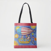 HIS N' FITZ CATS 4 OF JULY ZEPPELIN おもしろい トートバッグ (正面)