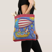 HIS N' FITZ CATS 4 OF JULY ZEPPELIN おもしろい トートバッグ (クローズアップ)