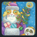 HIS N' FITZ CATS CHRISTMASショッピング、フェザー・ツリー スクエアシール<br><div class="desc">クリスマス気分と可愛さにあふれた母猫と子猫。休日のステッカスタマイズク*... ..N' Fitz Catシリーズの製品は豊富。スーザンブラックデザイン</div>