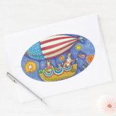 HIS N' FITZ CATS & MOUSE IN 7月4日ゼッペリン 楕円形シール (封筒)