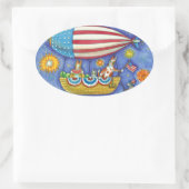 HIS N' FITZ CATS & MOUSE IN 7月4日ゼッペリン 楕円形シール (バッグ)