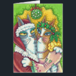 HIS N' FITZ CATS, SANTA CHRISTMAS GREETING CARD B<br><div class="desc">シズ・N・フィッツのサンタが爪先立ちする。FELINE おもしろい CHRISTMAS GREETING/NOTE CARD/ENVELOPE空白の *カスタマイズ ... 一致する項目を探すSusan Brackデザイン</div>