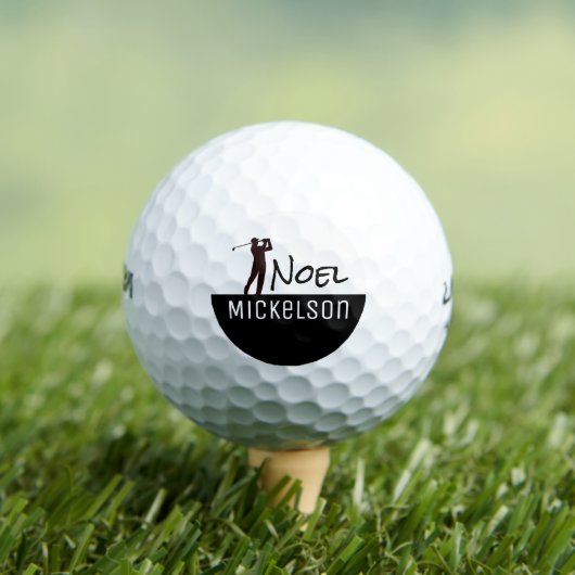 His Name Black\White Golfplayer ゴルフボール (インサイチュ 木)