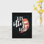 His Otter Half Pun Romantic Couple Valentine's Day カード (黄色い花)