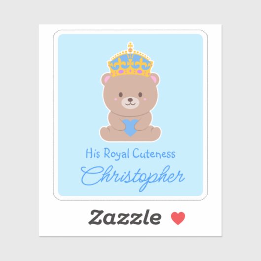 His Royal Cuteness | かわいい赤ちゃんの名前入りグッズ シール (シート)