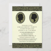 His & Shirsアールデコシルエット婚約パーティ 招待状 (正面)