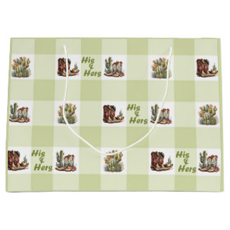 His & Shirsカウボーイ女性のカーボーイブーツ抱き枕 ラージペーパーバッグ