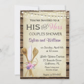 His & Shirsカップル素朴のブライダルシャワー招待 招待状 (正面)