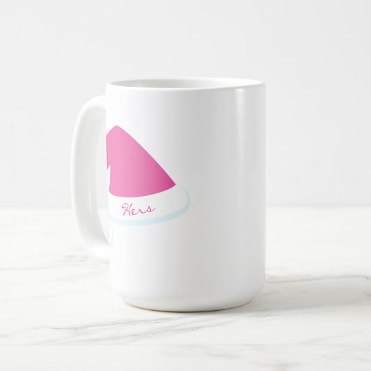 His & Shirsサンタハットホリデーマグ コーヒーマグカップ (正面左)