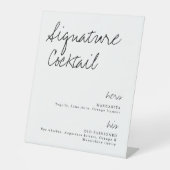 His & Shirsシグネチャーカクテル結婚のバーサイン 台座サイン (正面)