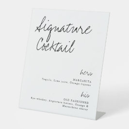 His & Shirsシグネチャーカクテル結婚のバーサイン 台座サイン