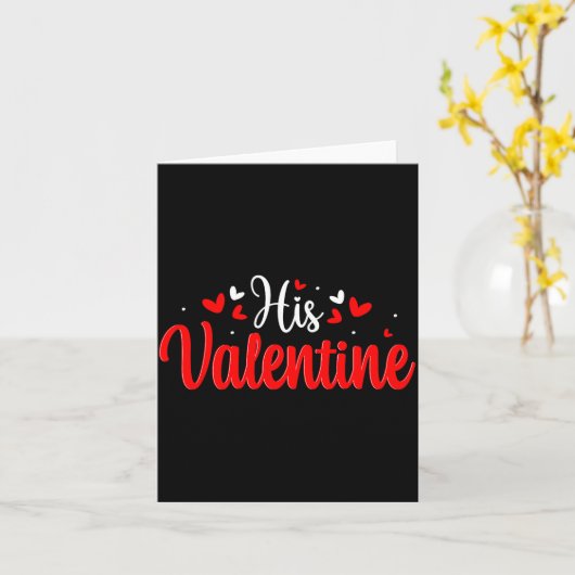 His Valentine Romantic Matching Couples Heart  カード (黄色い花)